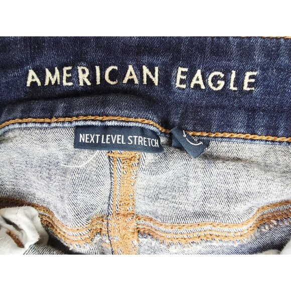 American Eagle Outfitters Size 00 Regular Womens 31" Inseam Kick Boot Blue Jeans - Picture 12 of 13